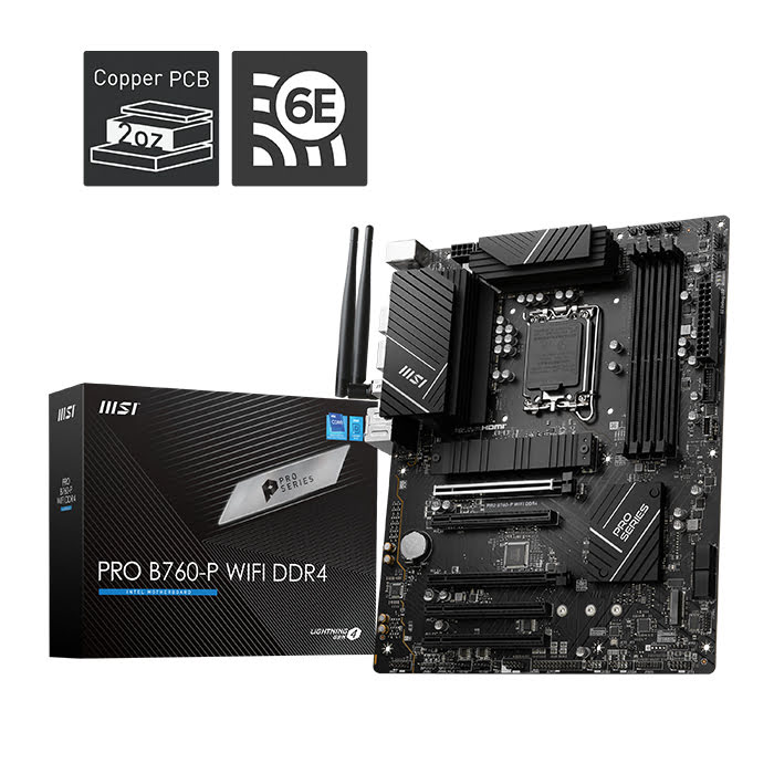 [00401235] PRO B760-P WIFI DDR4 - B760/LGA1700/DDR4/ATX