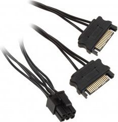 [03001551] Adapateur 2xSATA/PCIe 6 broches - 10 cm - Noir#