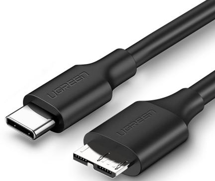 [03003433] Câble USB-C vers Micro B/3A/PVC/ABS/1m/Noir#
