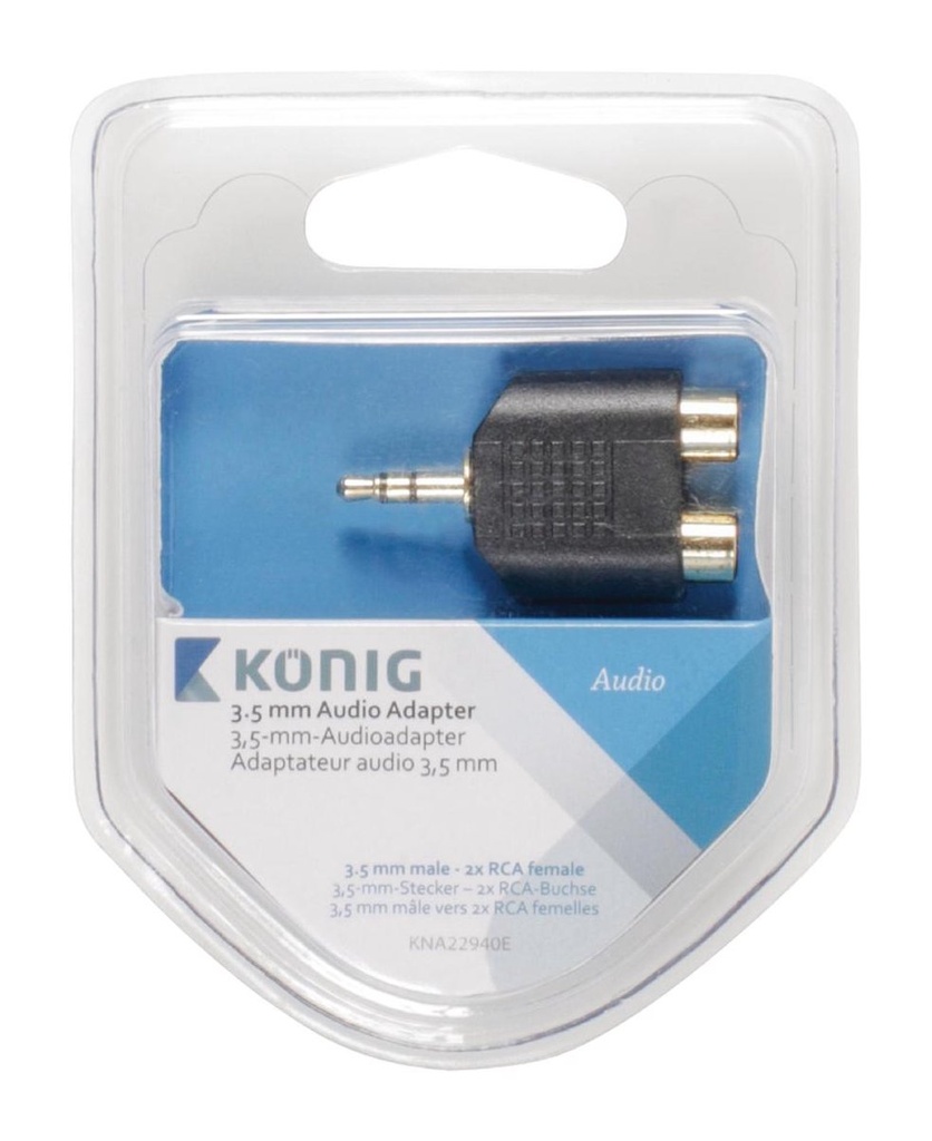 [06800017] Adaptateur Jack 3.5mm/2xRCA mâle/femelle - Gris #