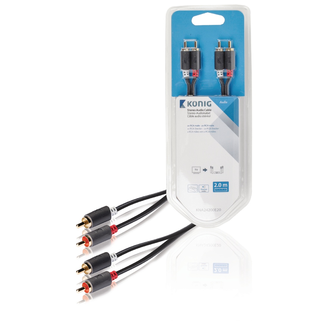 [06800018] Câble audio 4xRCA mâle/mâle - 2m - Gris #