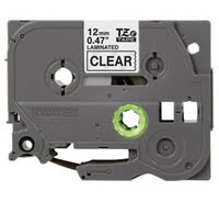 Ruban transparent Caractères Noirs 12mm - TZE131