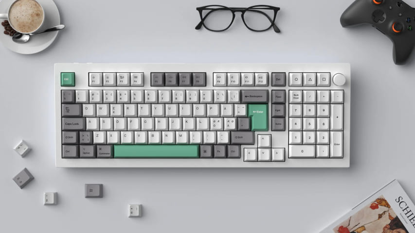 [13000642] Set de touches - White Mint - Complet/ISO-FR/PBT