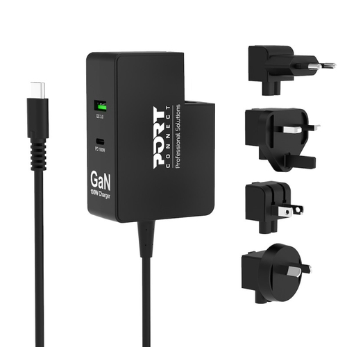 Power Supply international GaN 100W USB-C/USB-A