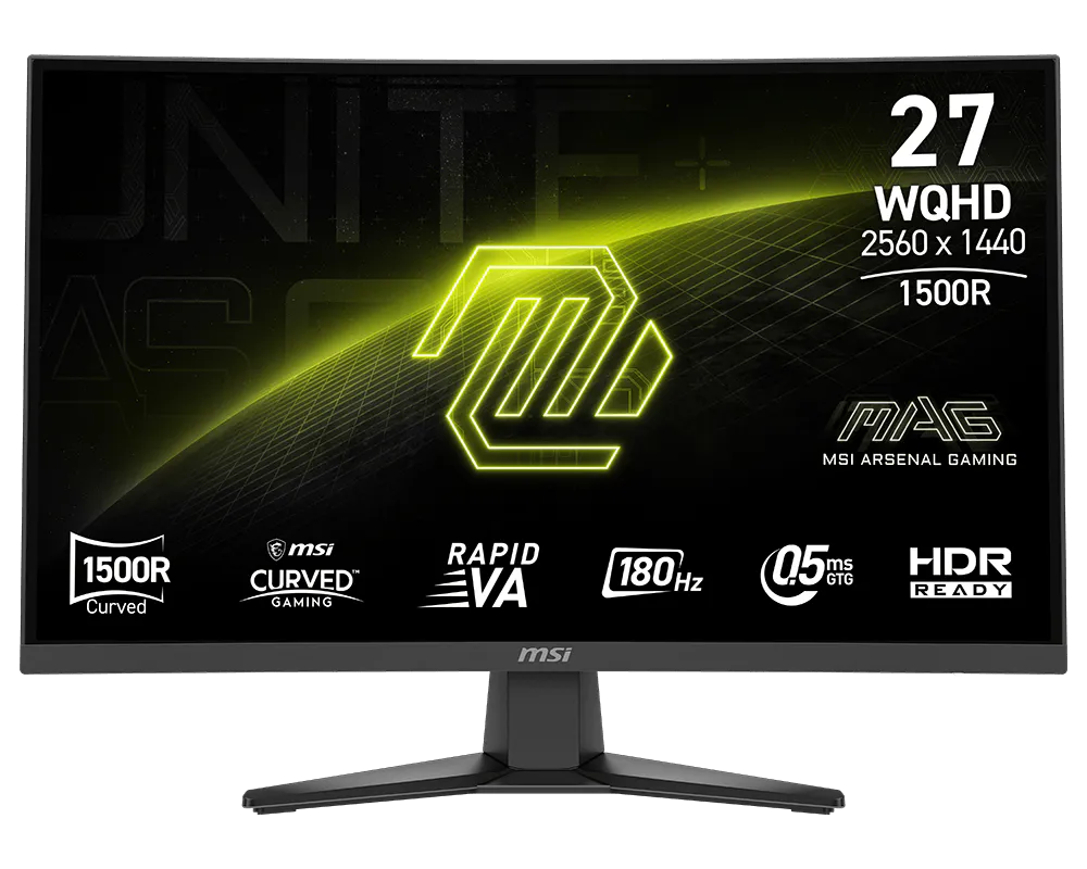 MAG 27" CURVE QHD/180Hz/Fast VA/0.5ms/FreeSync