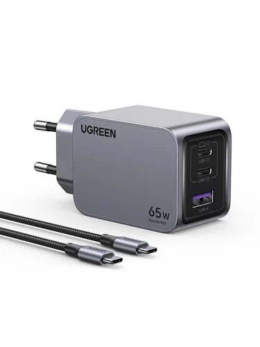 [02503115] Chargeur secteur 65W 3 ports + Câble USB-C - 1,5m